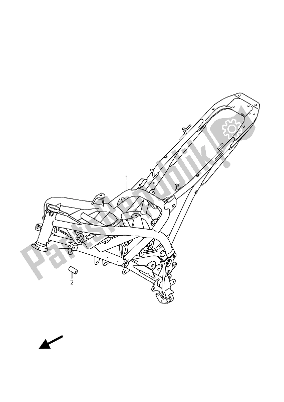 Alle onderdelen voor de Frame (sfv650a) van de Suzuki SFV 650A Gladius 2015