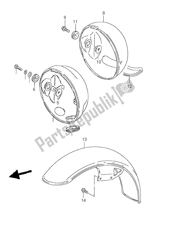 Todas las partes para Carcasa Del Faro de Suzuki GN 125E 1995