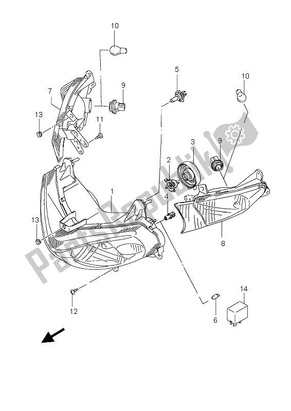 Tutte le parti per il Lampada Frontale Combinazione del Suzuki UH 125 Burgman 2009