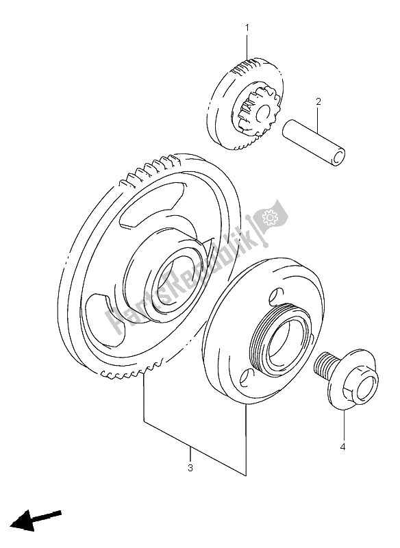 All parts for the Starter Clutch of the Suzuki GSF 600N Bandit 1996