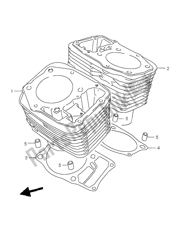 Alle onderdelen voor de Cilinder van de Suzuki VL 1500 Intruder LC 2000