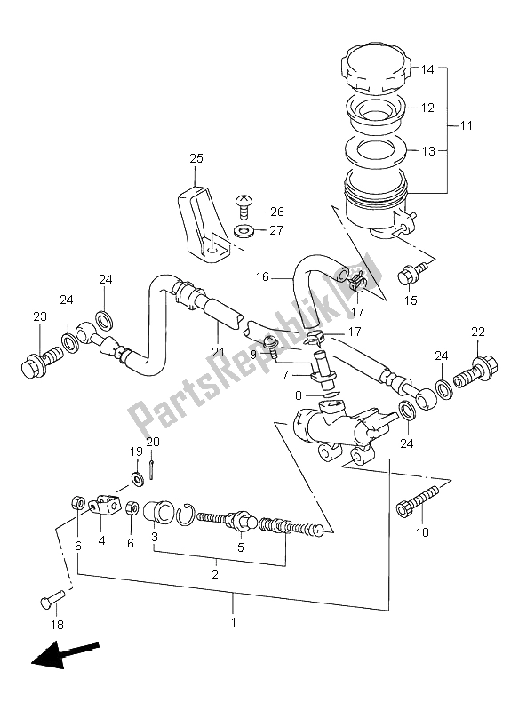 Wszystkie części do Tylny Cylinder G?ówny Suzuki GSX 600F 2003