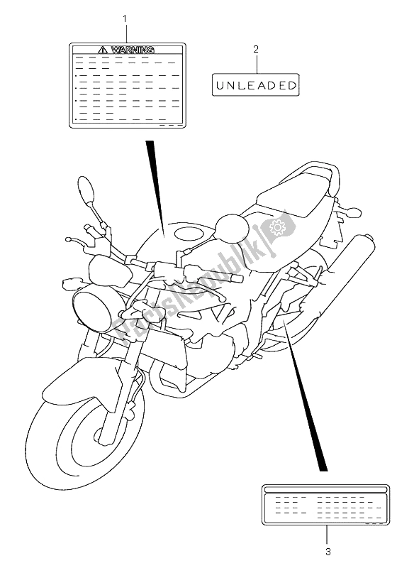 Alle onderdelen voor de Label (sv1000-u1-u2) van de Suzuki SV 1000 NS 2003