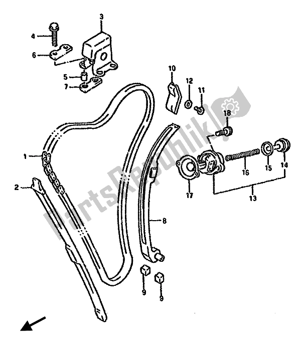 Tutte le parti per il Catena A Camme del Suzuki GSX 750F 1992