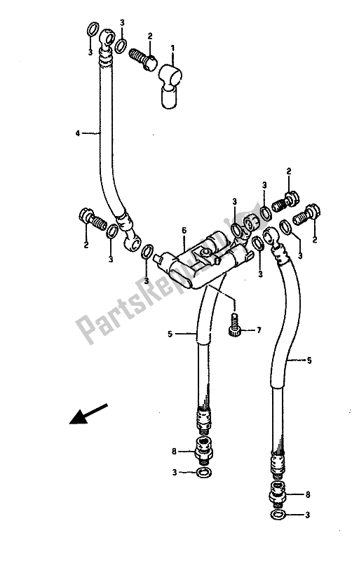 All parts for the Front Brake Hose of the Suzuki GSX R 750 1988