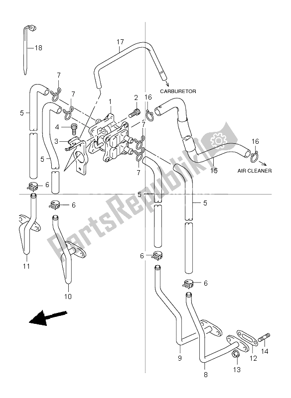Toutes les pièces pour le Deuxième Air du Suzuki GSF 600 NS Bandit 2000