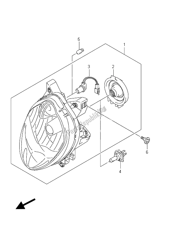 All parts for the Headlamp (sfv650a E21) of the Suzuki SFV 650A Gladius 2011