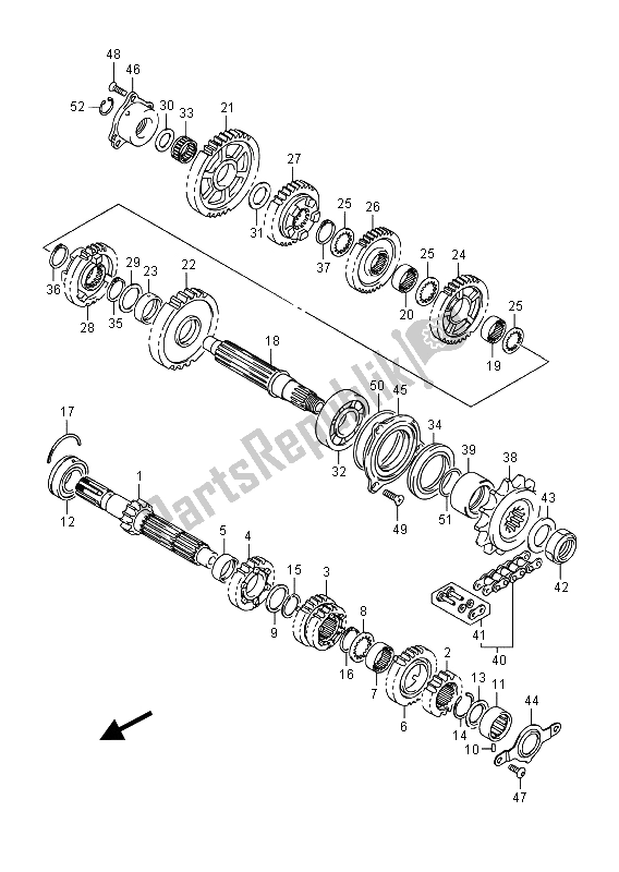 All parts for the Transmission of the Suzuki GSX R 1000A 2015