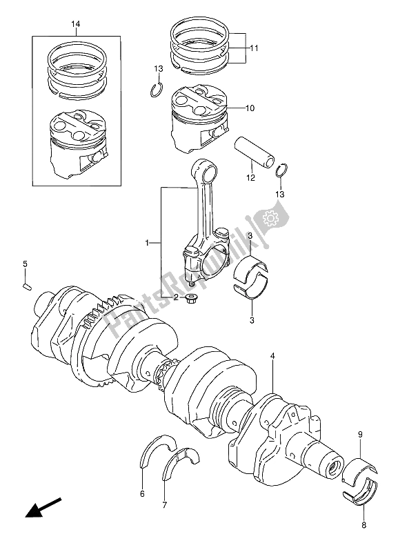 Todas as partes de Virabrequim do Suzuki GSX 600 FUU2 1990