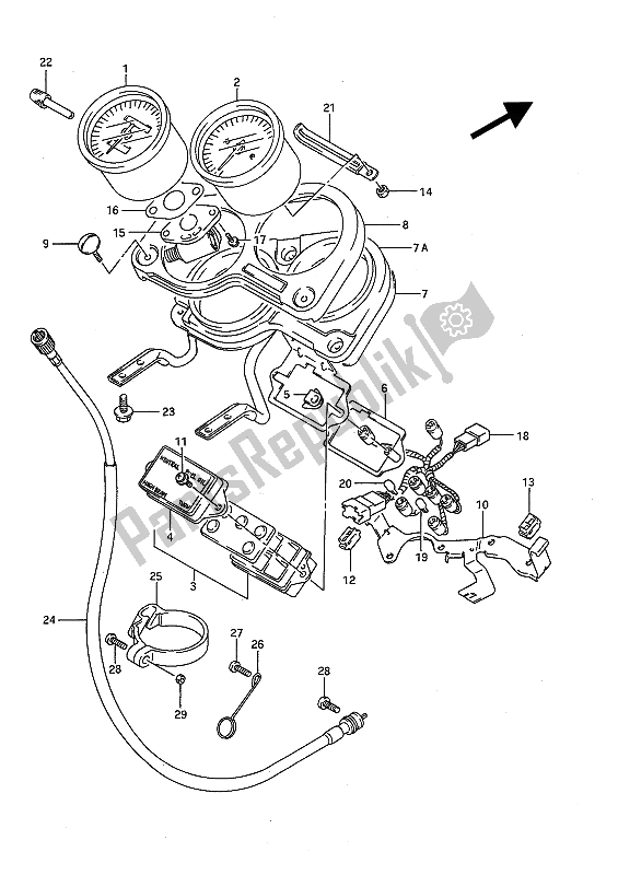 Toutes les pièces pour le Compteur De Vitesse du Suzuki GSX R 1100 1991