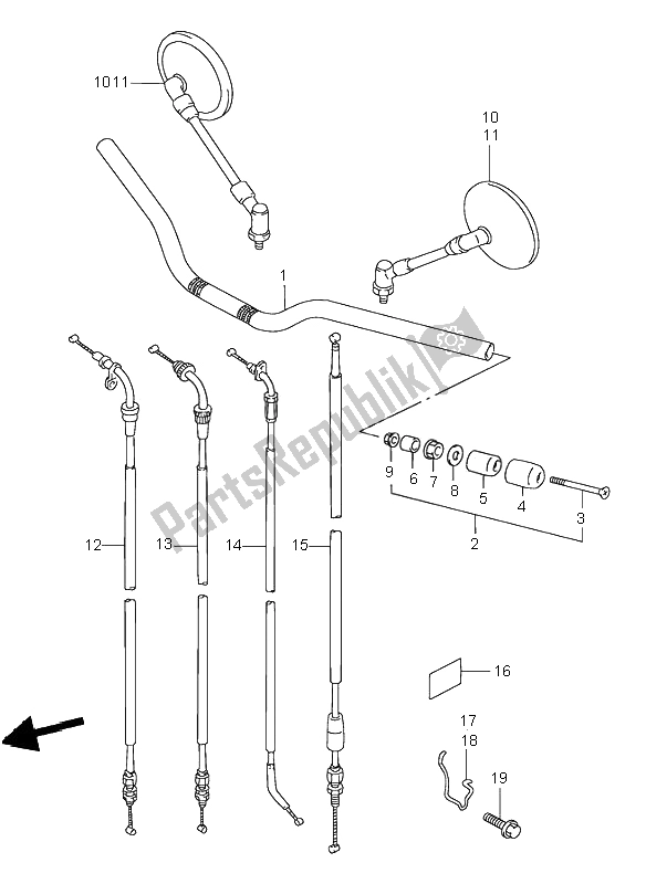 Tutte le parti per il Manubrio del Suzuki GSF 600N Bandit 1996