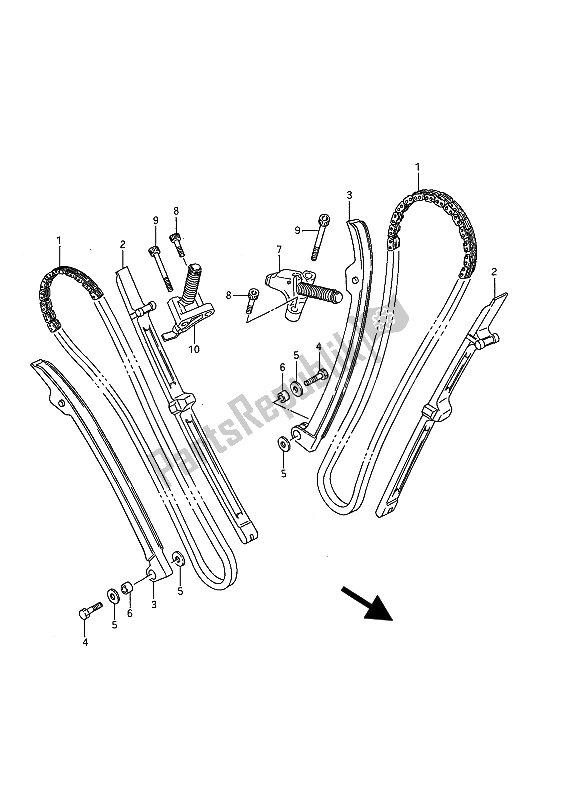 Todas las partes para Cadena De Levas de Suzuki VS 1400 Glpf Intruder 1987