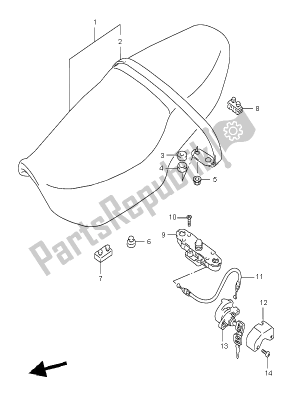 All parts for the Seat of the Suzuki GSF 600 NS Bandit 1998