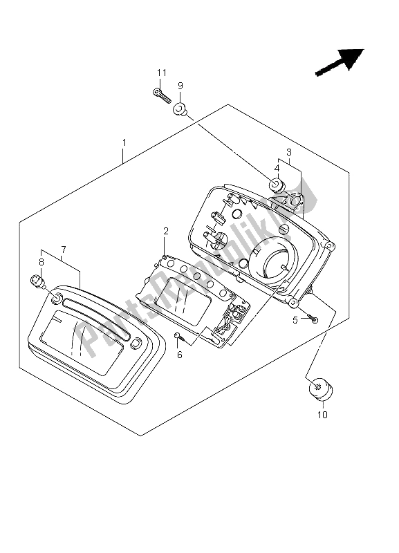 All parts for the Speedometer (lt-a750xp P33) of the Suzuki LT A 750 XPZ Kingquad AXI 4X4 2011