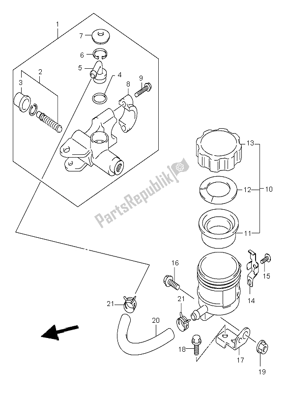 Tutte le parti per il Pompa Freno Anteriore del Suzuki GSX R 600 2002