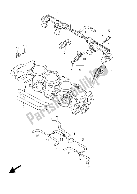 Tutte le parti per il Tubo Flessibile Del Corpo Farfallato E Giunto del Suzuki GSX R 600 2012