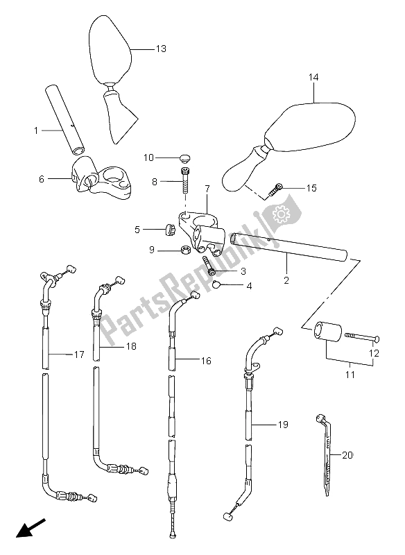 Toutes les pièces pour le Guidon du Suzuki GSX 600F 2006