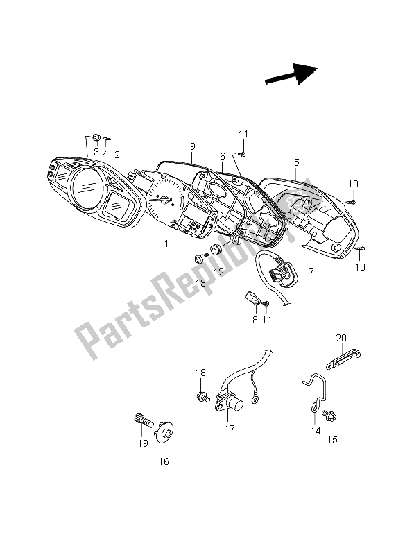 Todas las partes para Velocímetro (gsr600-u) de Suzuki GSR 600A 2008