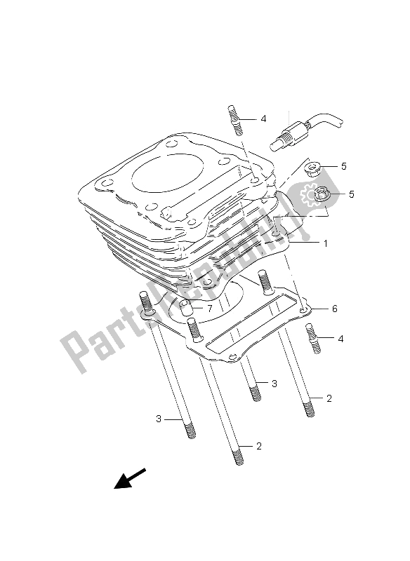 All parts for the Cylinder of the Suzuki GZ 125 Marauder 2005