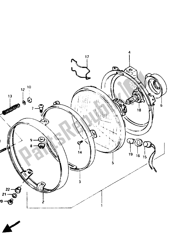 Todas las partes para Lámpara De Cabeza de Suzuki GS 1100G 1985