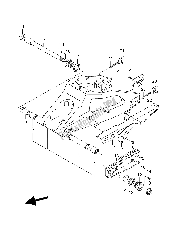 Todas las partes para Brazo Oscilante Trasero de Suzuki GSX R 1000 2008