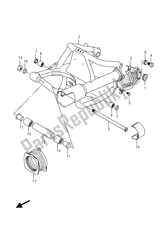 Tutte le parti per il Forcellone Posteriore del Suzuki VL 1500T Intruder 2015