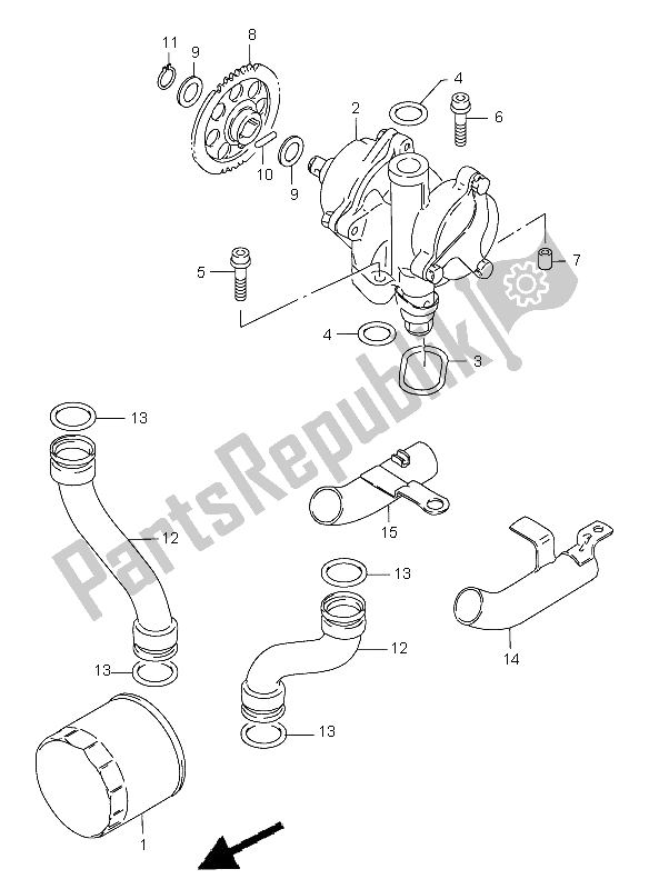 All parts for the Oil Pump of the Suzuki GSF 1200 Nssa Bandit 1998