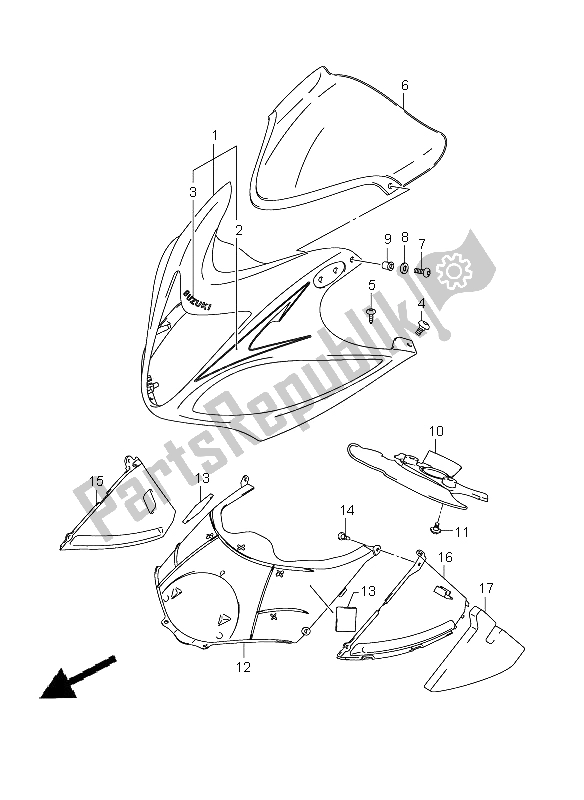 Todas las partes para Cuerpo De Capota de Suzuki GSX 1300R Hayabusa 2008