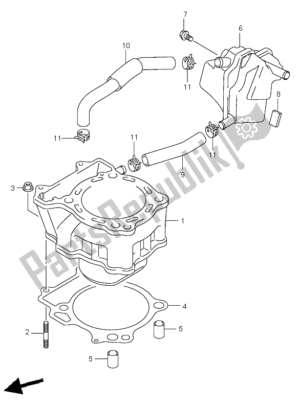 All parts for the Cylinder of the Suzuki DR Z 400S 2000