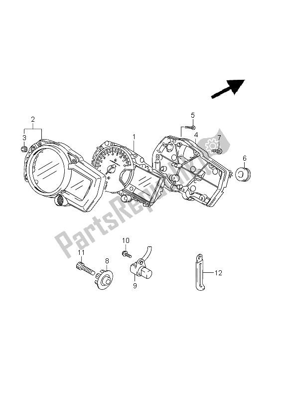 Tutte le parti per il Tachimetro del Suzuki GSX 1250 FA 2011
