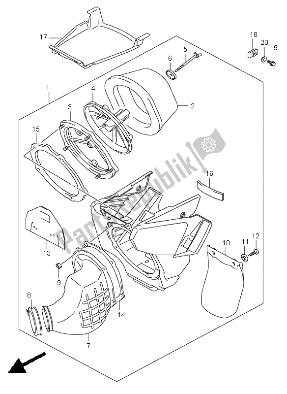 Tutte le parti per il Filtro Dell'aria del Suzuki RM 125 2005