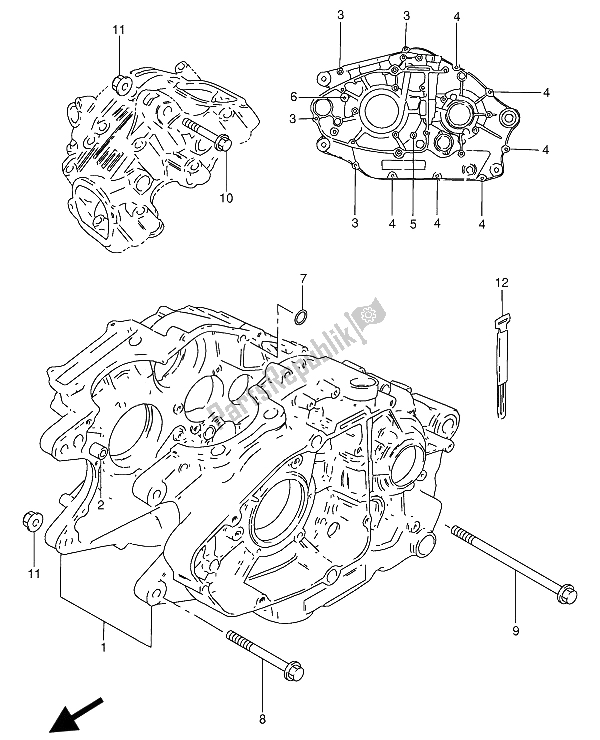 All parts for the Crankcase of the Suzuki GN 250 1993