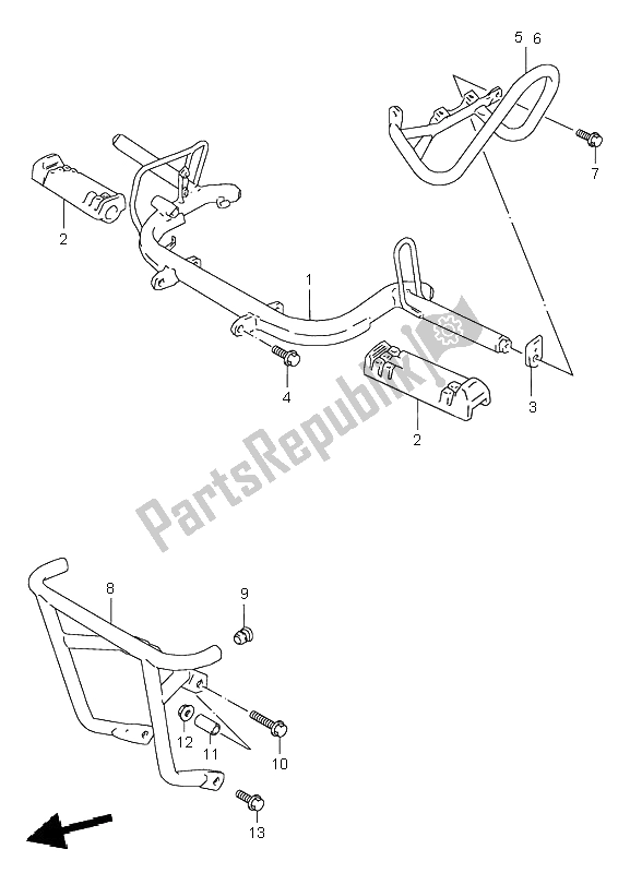 Todas las partes para Reposapiés de Suzuki LT 80 Quadsport 2004