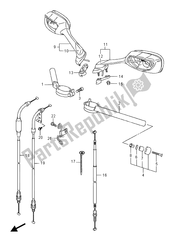 All parts for the Handlebar of the Suzuki GSX R 1000A 2015