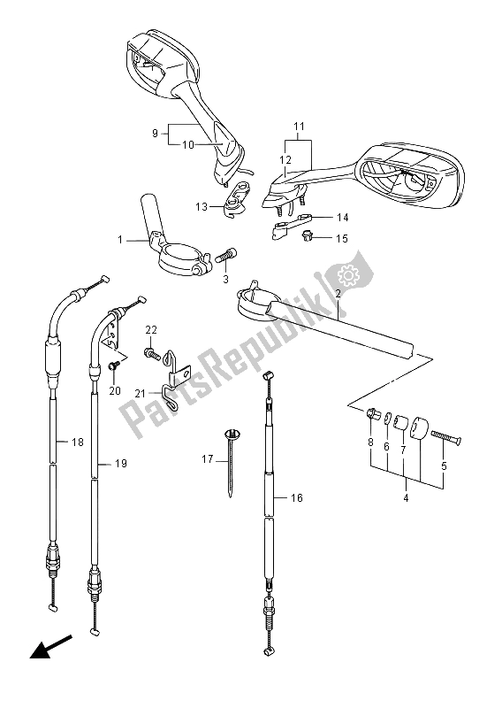 All parts for the Handlebar of the Suzuki GSX R 1000A 2015