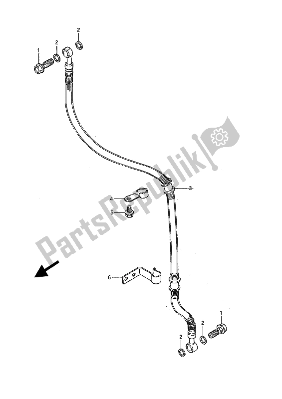 All parts for the Front Brake Hose of the Suzuki LS 650 FP Savage 1988