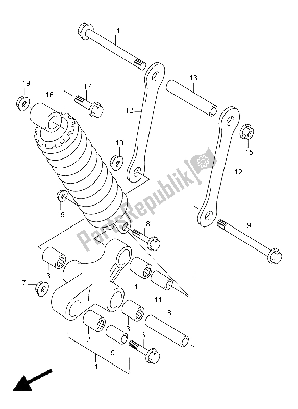 Toutes les pièces pour le Levier De Coussin Arrière du Suzuki VL 1500 Intruder LC 2008