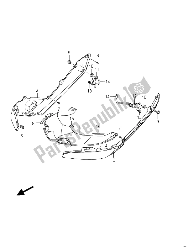 All parts for the Cowling Body Cover (gsf650sua) of the Suzuki GSF 650 Sasa Bandit 2011