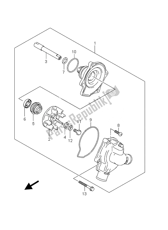 Toutes les pièces pour le Pompe à Eau du Suzuki GSX 1250 FA 2010