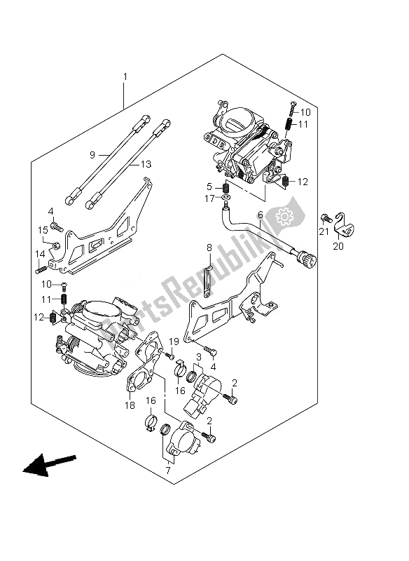 Tutte le parti per il Corpo Farfallato del Suzuki DL 1000 V Strom 2010