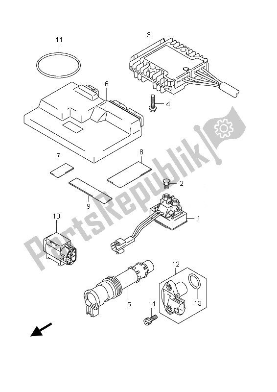 Todas las partes para Eléctrico de Suzuki AN 650A Burgman Executive 2010