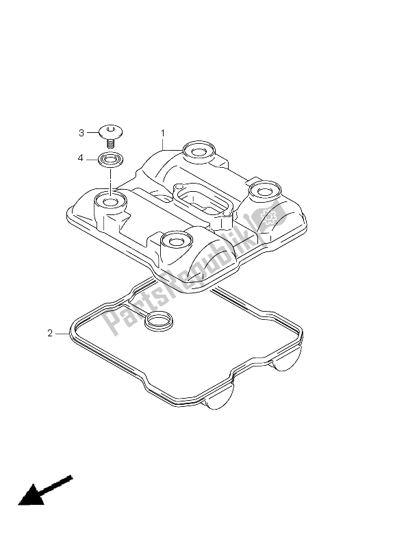 All parts for the Cylinder Head Cover of the Suzuki LT A 750 XPZ Kingquad AXI 4X4 2009