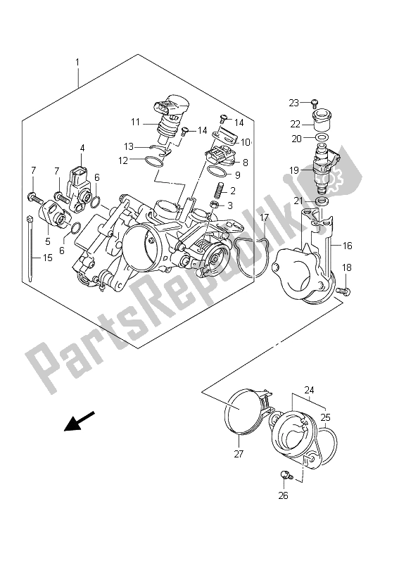 Toutes les pièces pour le Corps De Papillon du Suzuki Burgman AN 400 AZA 2011