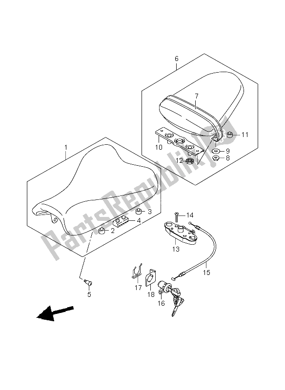 Toutes les pièces pour le Siège du Suzuki GSX R 1000 2008