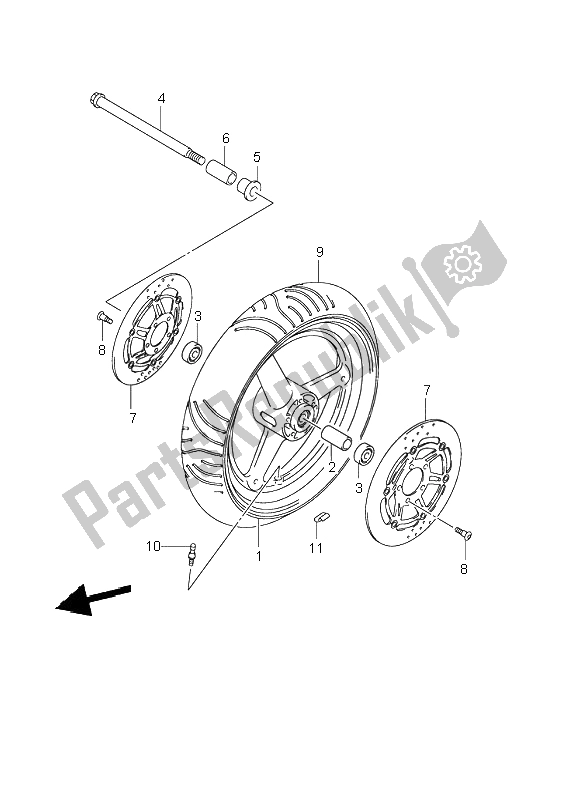 Todas as partes de Roda Da Frente do Suzuki SV 650 NS 2002