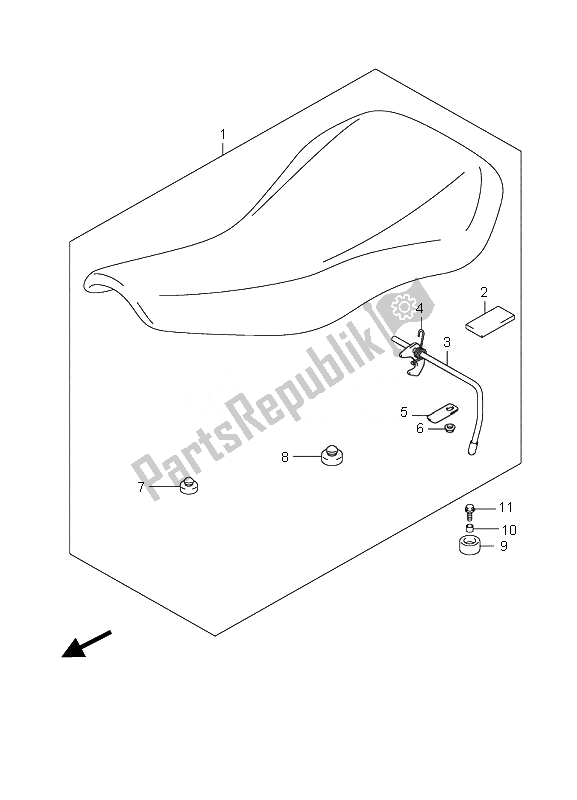 All parts for the Seat of the Suzuki LT Z 90 4T Quadsport 2010