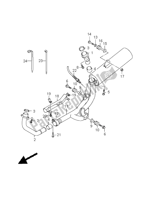 All parts for the Muffler of the Suzuki SV 650 Nsnasa 2009