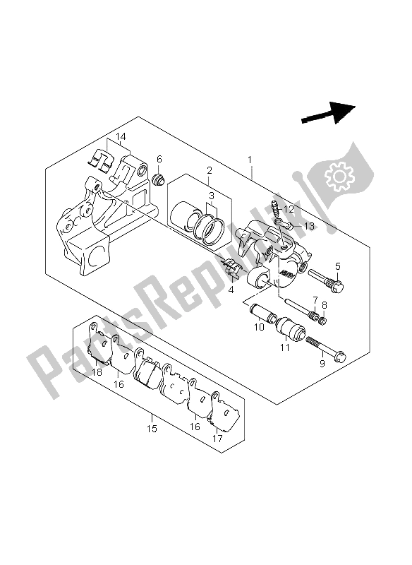 Toutes les pièces pour le étrier Arrière (gsf1200a-sa) du Suzuki GSF 1200 Nsnasa Bandit 2006