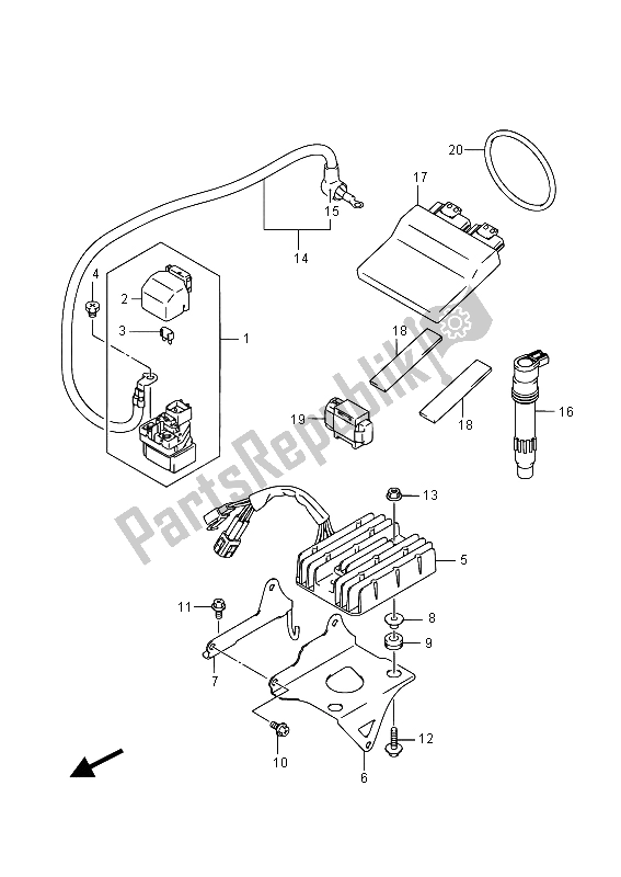 All parts for the Electrical of the Suzuki GSX 1250 FA 2015