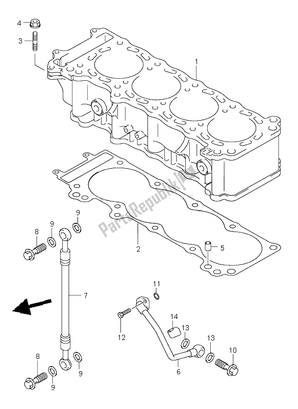 All parts for the Cylinder of the Suzuki GSX 1300R Hayabusa 1999